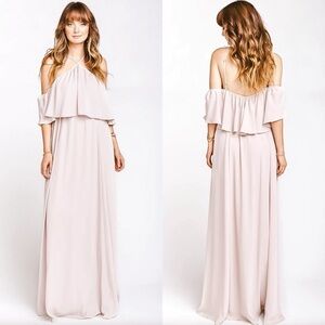 BNWT-Show Me Your Mumu Rebecca Ruffle Maxi Dress in Show Me Your Ring Crisp (S)